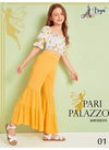 Yellow Arya Pari Plazzo Designer Rayon Printed Top With Plazzo For Kids 01 